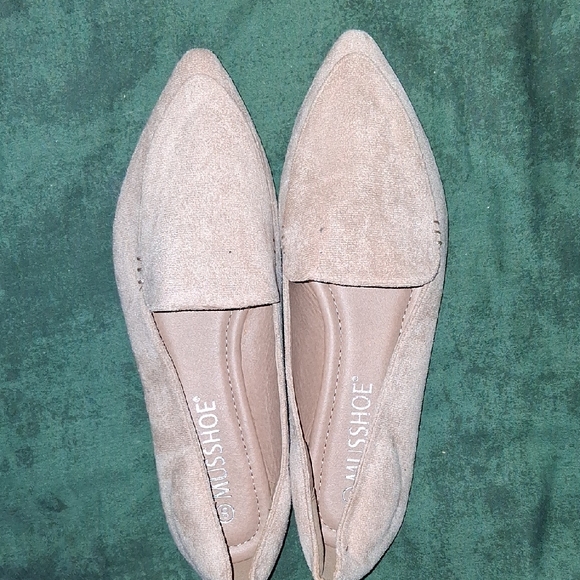 Musshoe Shoes - MUSSHOE® Women's Light Taupe Suede Pointed Loafers - Slip-On Flats